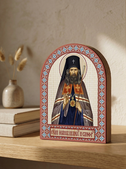 Икона аркой Иоанн Шанхайский на дереве: 95 х 120 (Синопсисъ)