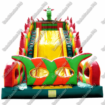 Батут-горка "Дракон 3" с шипами, два входа 11*6*8,5 м