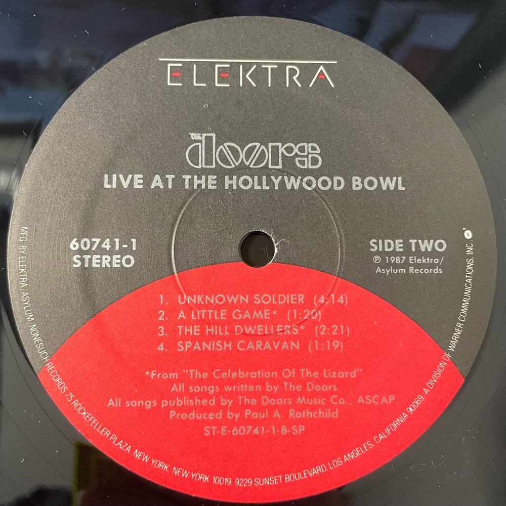 Винтажная виниловая пластинка LP The Doors Live At The Hollywood Bowl (США 1987)