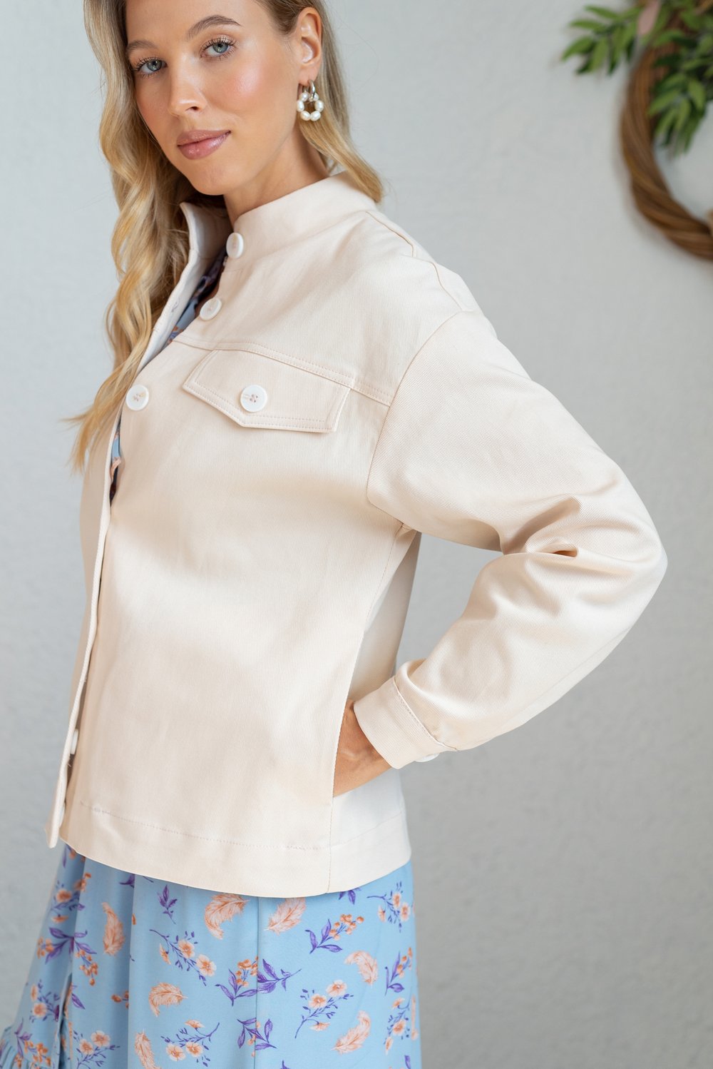 Куртка пудровая джинсовая из хлопка