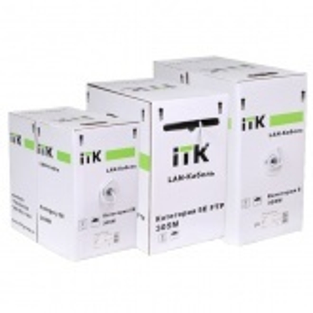 Кабель витая пара экранированный F/UTP 4х2х24AWG cat 5e solid серый [305м] ITK (провод для интернета) LC1-C5E04-311