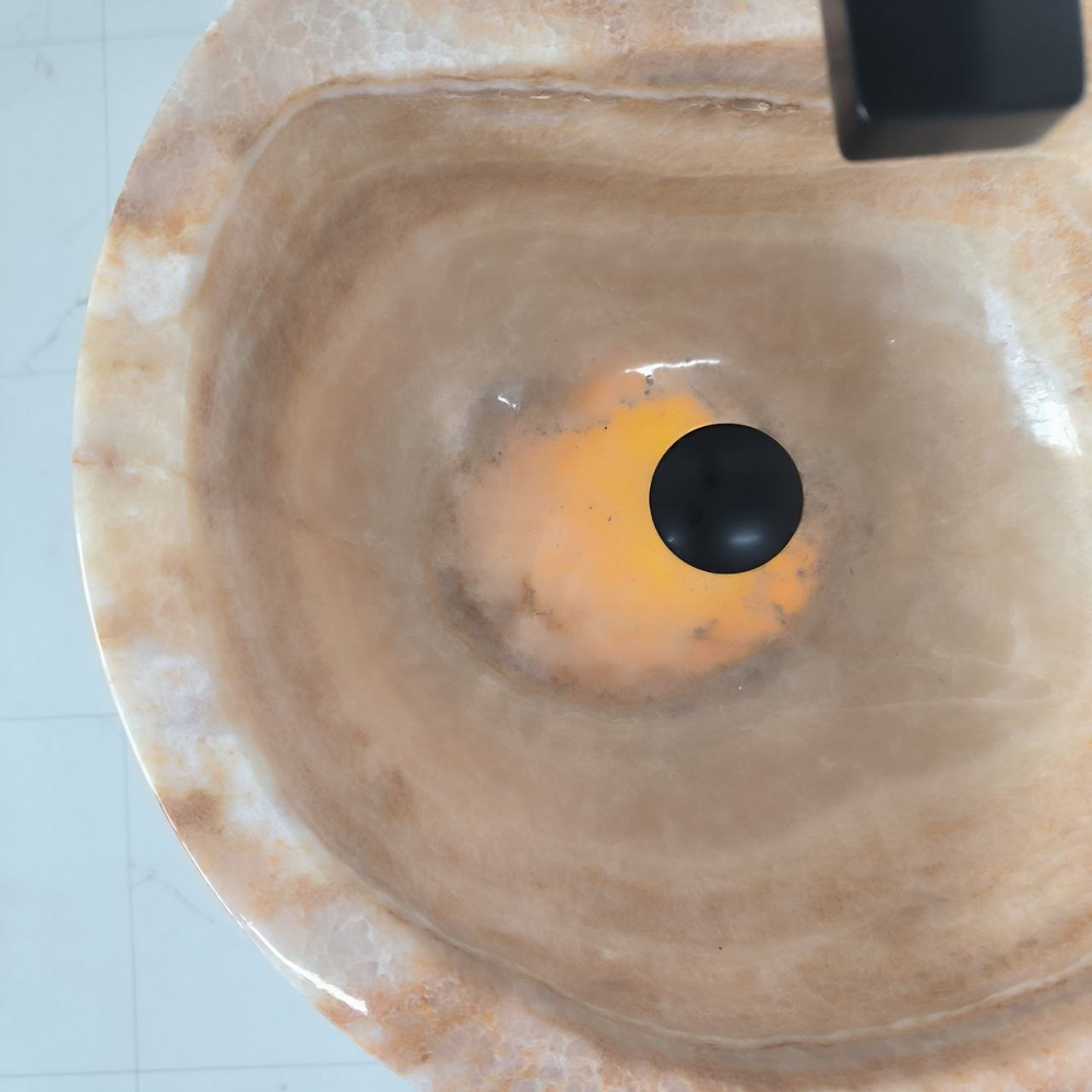 Раковина напольная из оникса Yellow ON-04196 (40*40*90 см)