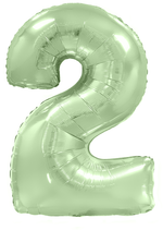 FM Шар 40'' / 102 см "Цифра 2" Мятный Макарунс (БГ-60)