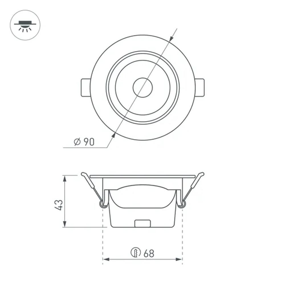 Светильник LTD-POLAR-TURN-R90-7W Day4000 (WH, 36 deg, 230V) (Arlight, IP20 Пластик, 3 года) 032860