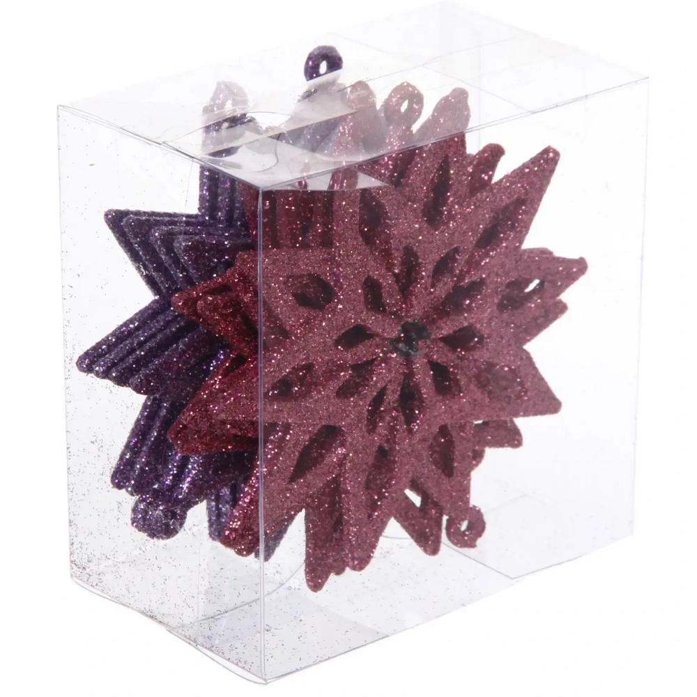 Набор ёлочных украшений «Сказочная зима» 45 предметов, Рубин/Розовый/Лаванда