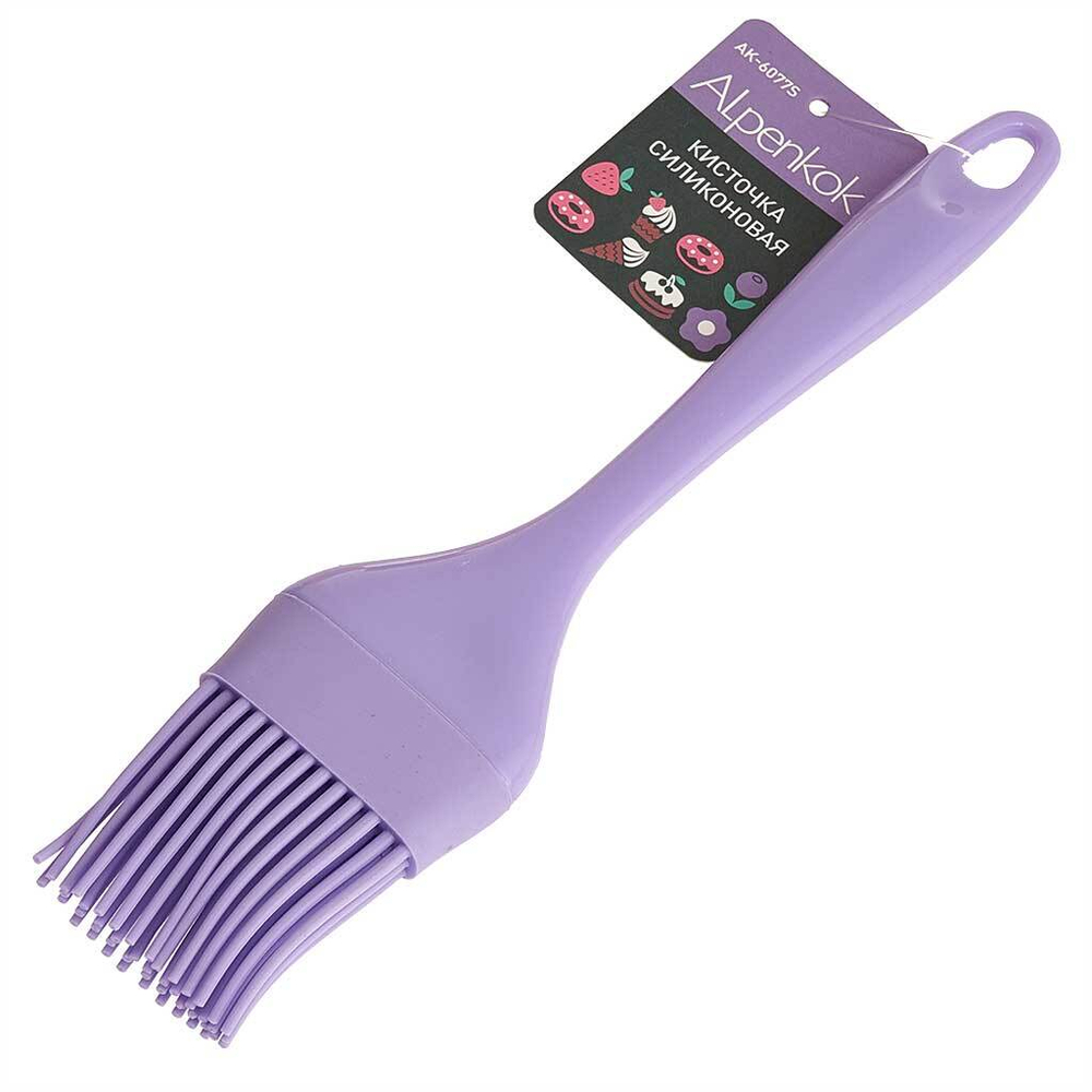 Кисточка силиконовая литая 22×4 см AK-6077S цвет лавандовый