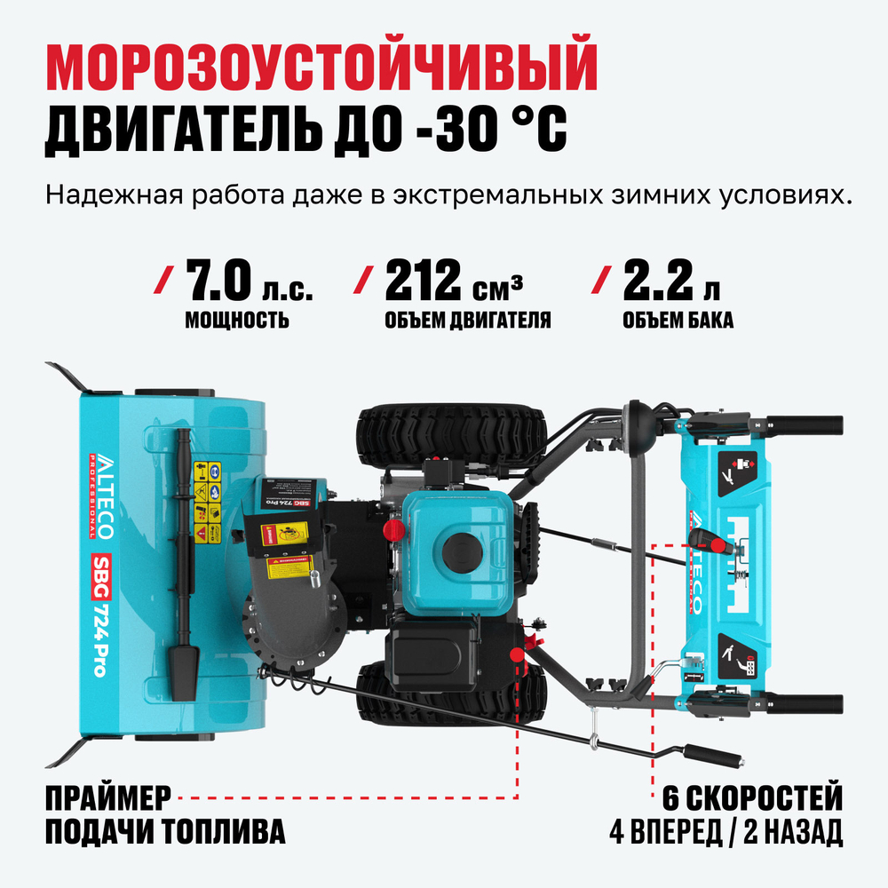 Бензиновая снегоуборочная машина ALTECO SBG 724 Pro