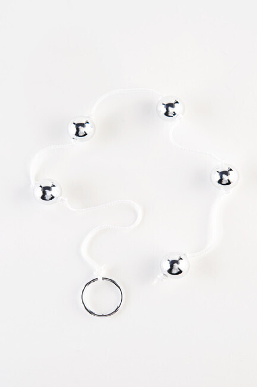 Анальные шарики на веревке Oriental Love Beads (Цвет: серебро)