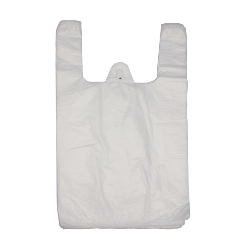 Пакеты-майки белые &quot;Люкс&quot; 30+16x60см 13мкм (100/1400шт)