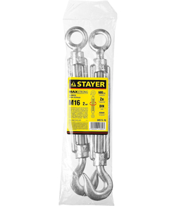 STAYER DIN 1480, М16, 2 шт, талреп крюк-кольцо (30515-16)