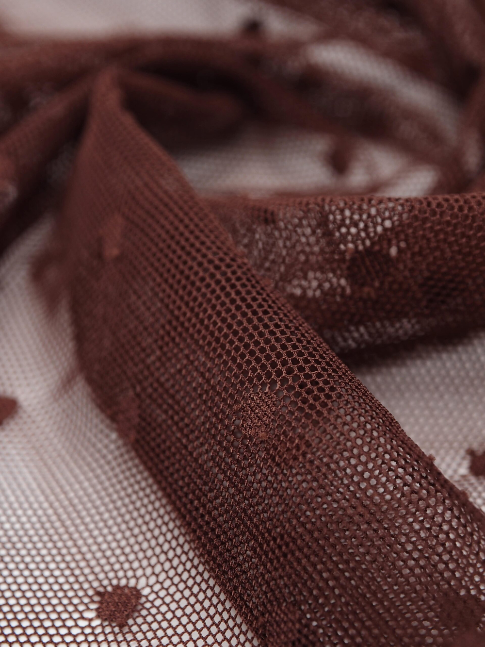 Сетка эластичная горошек шоколад отрезом 75х50 см