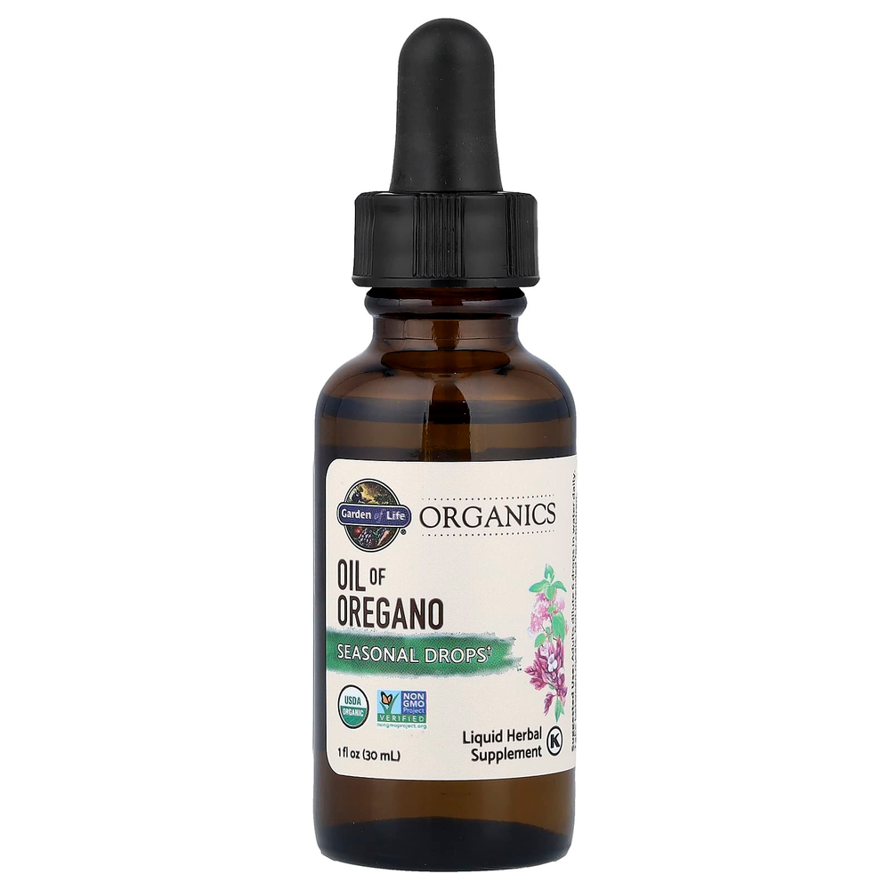 Garden of Life, Organics, масло орегано, сезонные капли, без спирта, 30 мл (1 жидк. унц.)