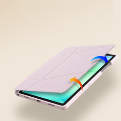 Чехол книжка розового цвета от Dux Ducis для планшета Samsung Galaxy Tab A9 Plus и Tab 11 Plus, серия Vers Series Case, с магнитным держателем Pencil