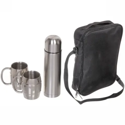 Набор походный 3предмета в сумке (Термос 500мл+2кружки 220мл металл)