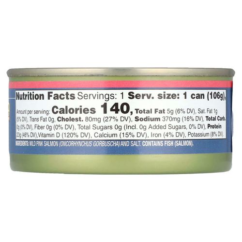 Wild Planet, Дикий горбуша с кожей и костями, 106 г (3,75 унции)