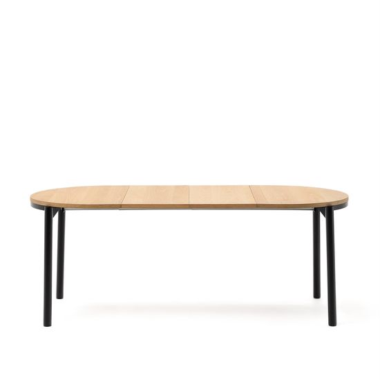 Montuiri круглый раздвижной стол из дубового шпона и черной стали La Forma Испания 