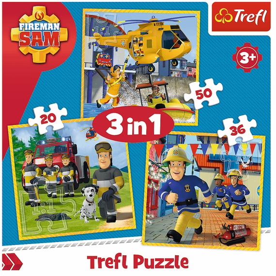 Puzzle &quot;3in1&quot; - Fireman Sam in action / Prism A&amp;D Fireman Sam