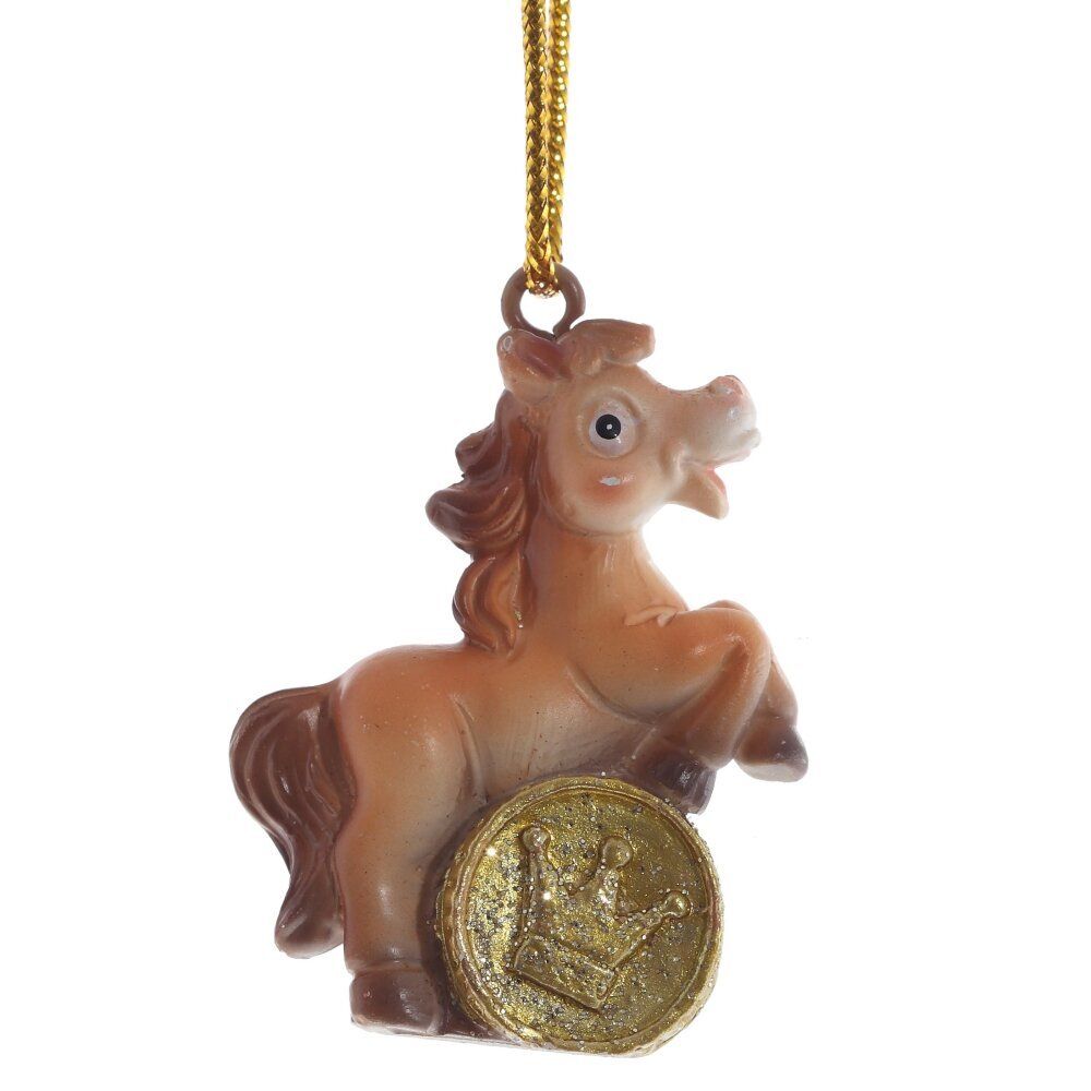 GAEM Фигурка декоративная подвесная "Лошадка", L3 W1,5 H4 см, 6в.