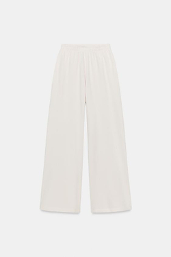 ZARA ШИРОКИЕ БРЮКИ С ЭФФЕКТОМ ПОТЕРТОСТИ, ПАСТЕЛЬНО-РОЗОВЫЙ