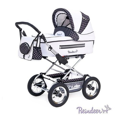 Детская коляска Reindeer Style 3 в 1 с конвертом (белый с узором)