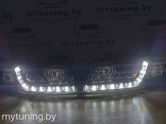 Передние фары daylight black для Audi A4 B6