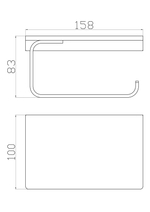 Держатель для туалетной бумаги с полкой WONZON & WOGHAND ECLIPSE, Темный графит (WW-9126-BGM)