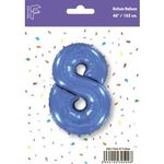 Шар (40"/102 см) Цифра, 8, Синий, 1 шт. в упак.