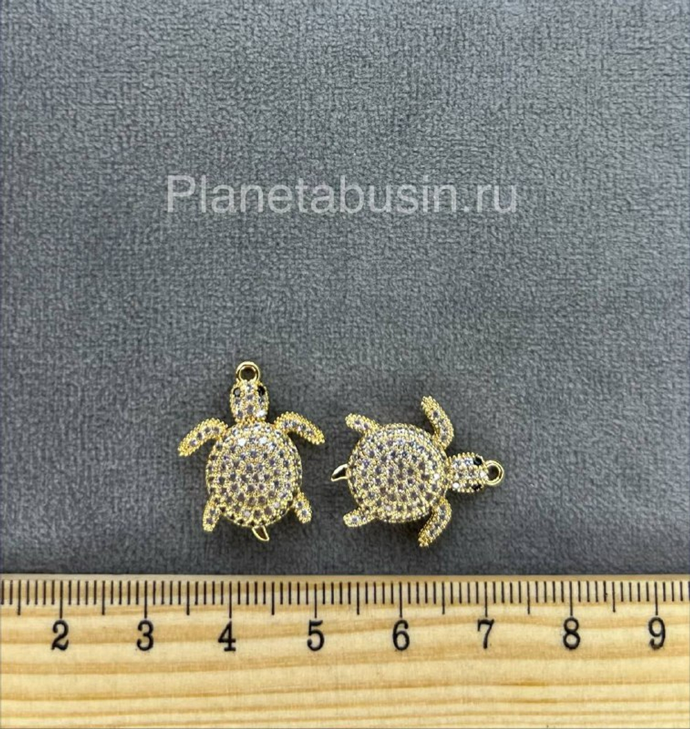 Подвеска люкс (Корея) черепашка с микроцирконами 0873