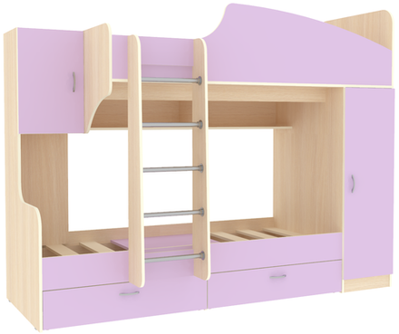 Двухъярусная кровать КарИВи Юниор 2  Дуб Молочный Ирис