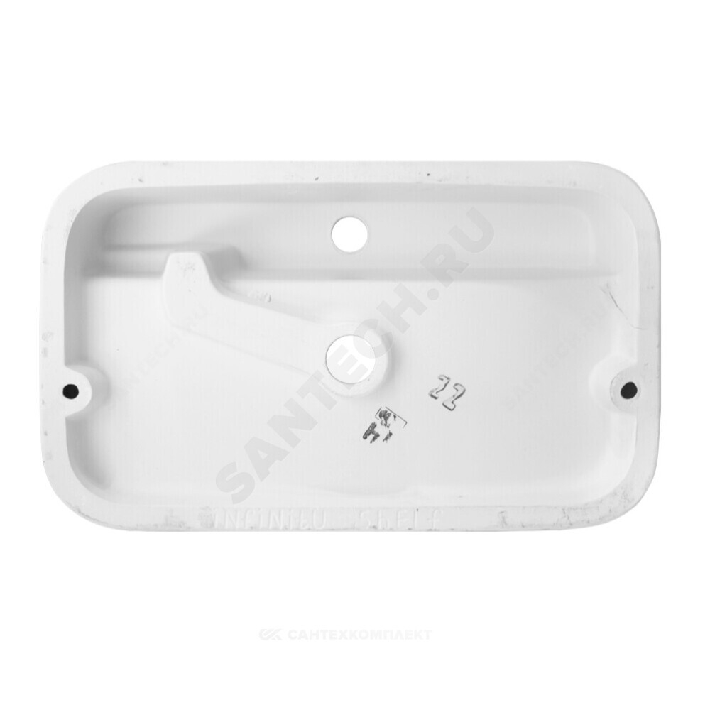 Умывальник мебельный Infinity Shelf 60 1 отверстие под смеситель по центру белый Sanita Luxe INF60SLWB01SH