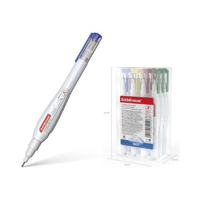 Ручка-корректор 10 мл, ErichKrause Arctic White, супер-белая, с металлическим наконечником, микс