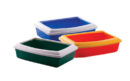 Туалет для кошек "ГЛУБОКИЙ С БОРТИКОМ"(СИНИЙ) ВАКА   430*325*120