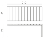 Стол металлический Nardi Rio Alu 210 Fix, антрацит