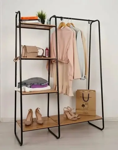 Гардеробная система с полками «Скандинавия 1», цвет черный, 110×38,5×147см