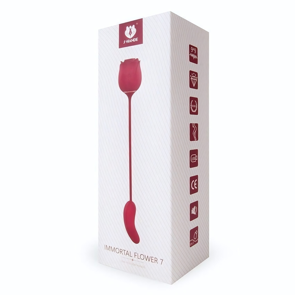 Розовый вибромассажер Immortal Flower 7 (Цвет: розовый)