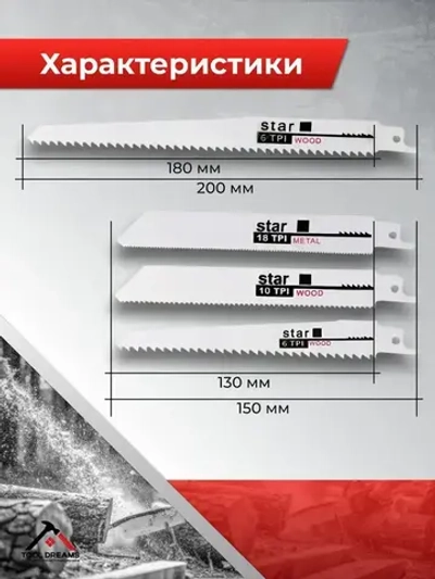 Полотно для сабельной пилы, набор из 10шт