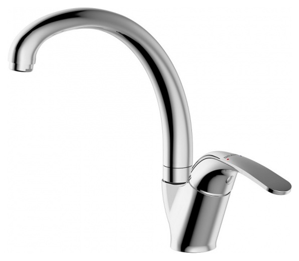 F7135188CP-1-RUS BRAVAT FIT Смеситель для кухни низкий с изливом 220 мм