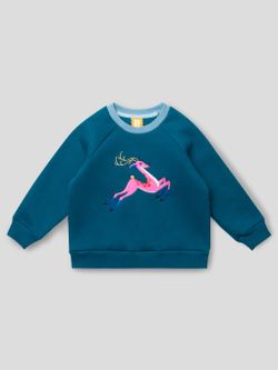 Свитшот цвета морской глубина "Олень"