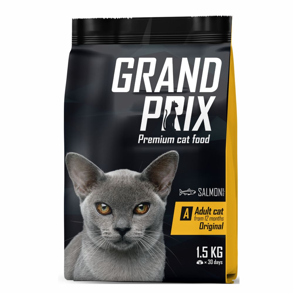 Сухой корм Grand Prix Adult Original для кошек с лососем 1,5 кг