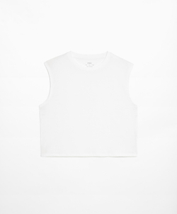 Oysho Топ без рукавов из смесового хлопка, белый