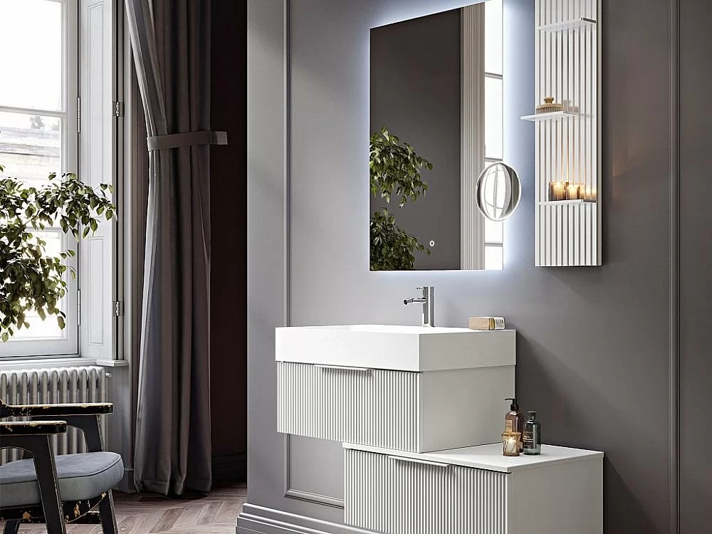 Тумба с раковиной Cezares Premium Plisse 71х45 Nero opaco