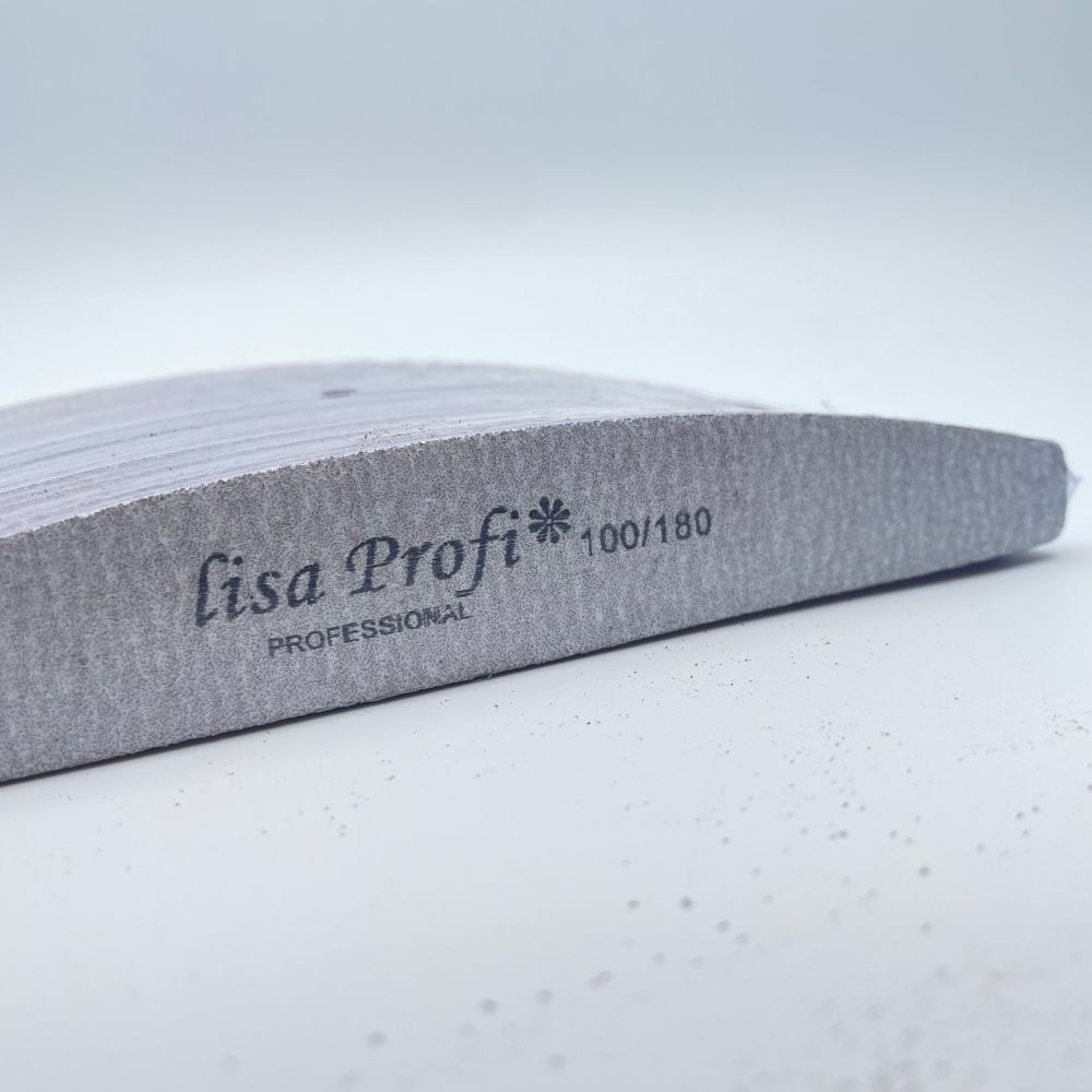 LisaProfi Пилки формы лодочка на вспененной основе 100/180 грит, 25 шт.