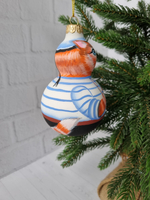 Котик Савелий стеклянная игрушка