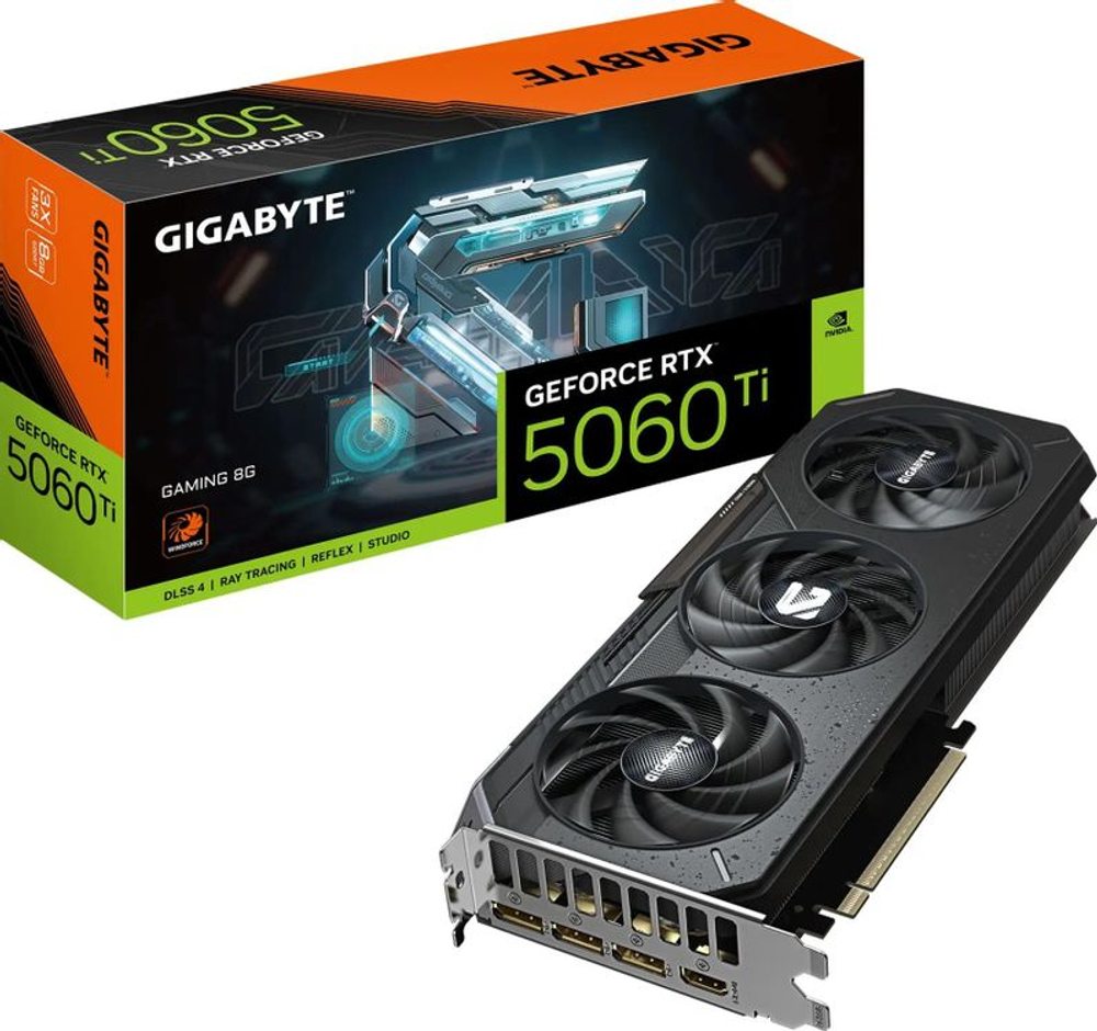 Видеокарта Gigabyte NVIDIA  GeForce RTX 5060TI GV-N506TGAMING-8GD 1.0 8ГБ Gaming, GDDR7, Ret