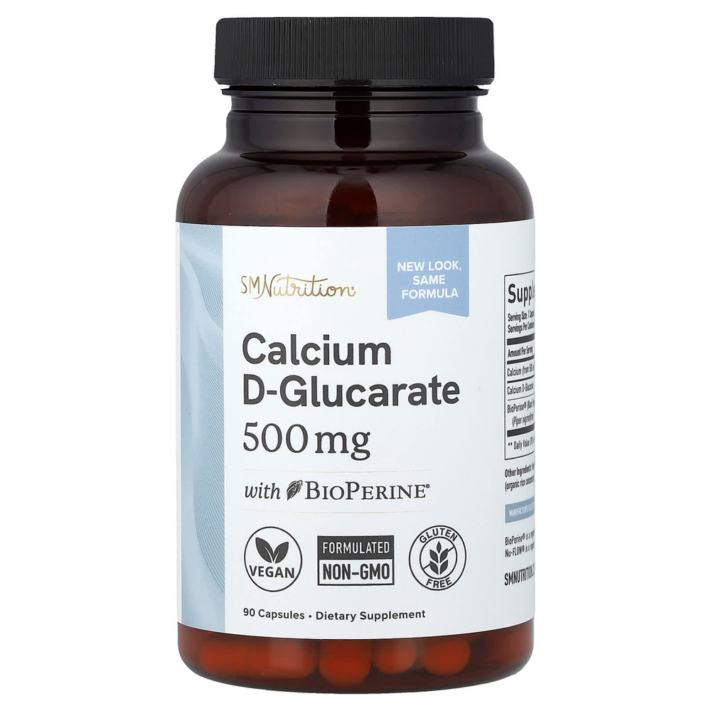 SMNutrition, D-глюкарат кальция и BioPerine®, 90 капсул