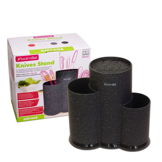Подставка для ножей тройная 22 см. Kamille KM-7608