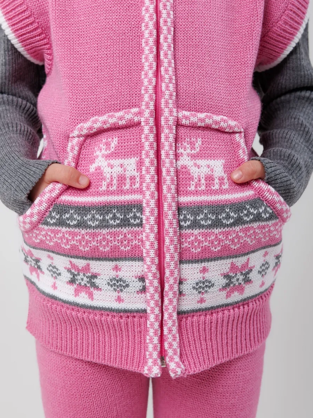 Жилетка вязаная на молнии