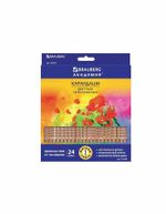 Карандаши цветные BRAUBERG "ЦВЕТЫ", 24 цвета, трехгранные заточенные, лакированное дерево, 181368