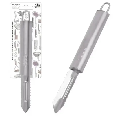 Овощечистка-рыбочистка Лидер (нерж). Длина 19 см.