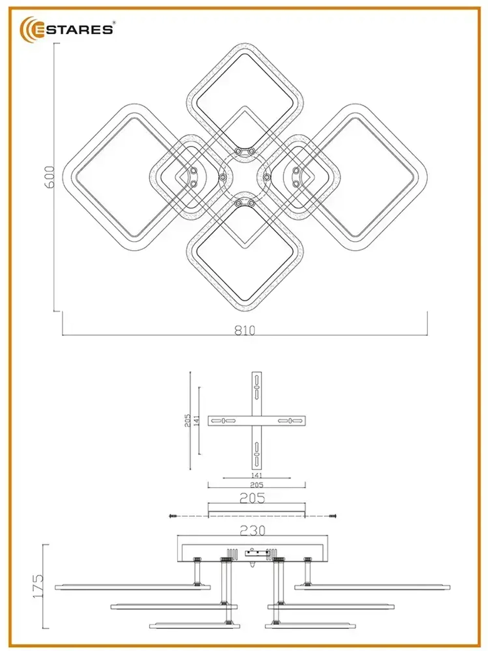 ESTARES Люстра, LED, 90 Вт